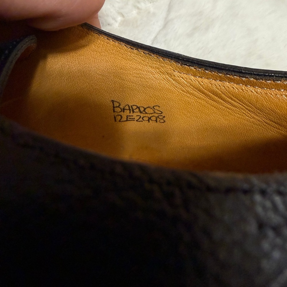 Like NEW! $1,820 John Lobb Barros Black Grained Leather Derby Oxfords 12 - Picture 11 of 11